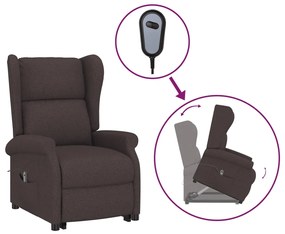 289735 vidaXL Изправящ стол, тъмнокафяв, текстил