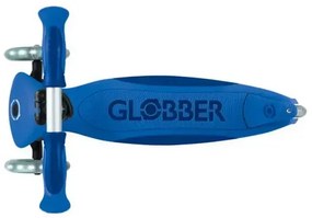 Детска сгъваема тротинетка с родителски контрол Globber Go Up Deluxe Flash Lights, тъмно синя