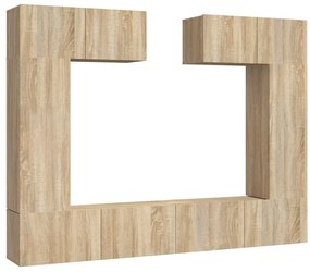 3114464 vidaXL Комплект ТВ шкафове от 6 части, сонома дъб, инженерно дърво