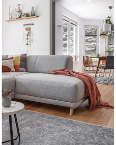 Светлосив разтегателен/с място за съхранение ъглов диван (десен ъгъл/L форма) Classy Sophie – Miuform