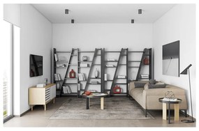 Черна етажерка за книги 190x195 cm Delta - TemaHome