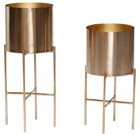 Комплект от 2 саксии за цветя на пиедестал от месинг Gardo Airy - Hübsch