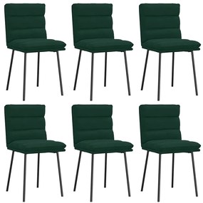 3315654 vidaXL Трапезни столове, 6 бр, тъмнозелени, кадифе