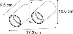 Интелигентен прожектор месинг 2 светлини регулируем вкл. 2 Wifi GU10 50mm - Michael