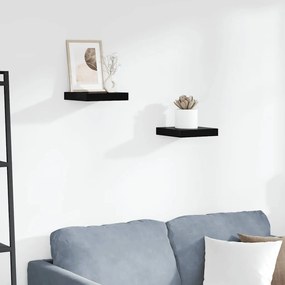 323761 vidaXL Окачени стенни рафтове, 2 бр, черен гланц, 23x23,5x3,8 см, МДФ