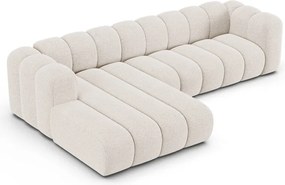 Кремав шенилов ъглов диван (ляв ъгъл) Lupine – Micadoni