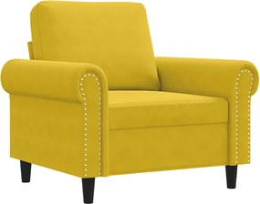 359515 vidaXL Кресло, жълто, 60 см, кадифе