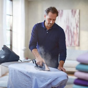 Парогенератор Philips PerfectCare 9000 PSG9050/20, 3100W, 1.8 л, 9 bar, 190 г/мин, 750 г парен удар, AI + камера, SteamGlide Elite, Черен