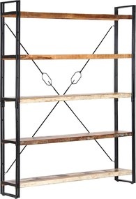 286583 vidaXL Библиотека с 5 рафта, 140x30x180 см, регенерирано дърво масив