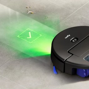Прахосмукачка робот Dyson Spot+Scrub Ai 586183-01, 18000 Pa, 3 л, Сухо/мокро, Разпознаване на петна, Автоматична станция, Черен/Син