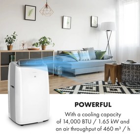 Klarstein Grandbreeze Pro 14K, мобилен климатик 3 в 1, 460 m³/h, 12.000 BTU/1,65 kW