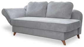 Светлосив шезлонг от рипсено кадифе (ляв ъгъл) Chic Charlotte – Miuform