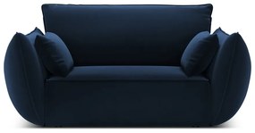 Тъмносиньо кадифено кресло Vanda – Mazzini Sofas