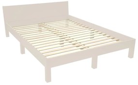 Бежово двойно легло от букова дървесина с решетка 160x200 cm Dabi - Ragaba