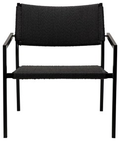 Черен фотьойл с тръстикова плетка Loop - DAN-FORM Denmark