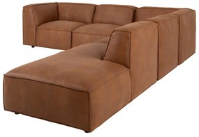 Ъглов диван от изкуствена кожа в цвят коняк (десен ъгъл) Fairfield Kentucky - Bonami Selection