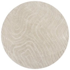Кремав ръчно изработен вълнен кръгъл килим ø 160 cm Mesmerise Natural – Flair Rugs