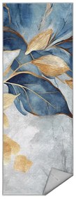 Синьо-златиста пътека подходяща за пране 80x200 cm Golden Leaves – Mila Home