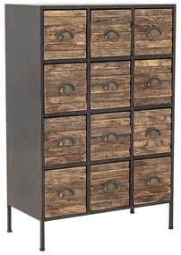 Метален скрин в черен и кафяв цвят 60,5x92x33,5 cm Matteo – Bloomingville