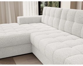 Кремав разтегателен ъглов диван от букле (ляв ъгъл) Blezalt – ELTAP