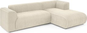 Бежов ъглов диван от рипсено кадифе (десен ъгъл) Merid – Ropez