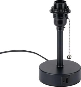 Brilagi - Настолна лампа с USB порт TABLON 1xE27/25W/230V черна