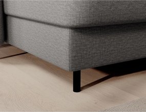 Светлосив кадифен разтегателен ъглов диван с място за съхранение (десен ъгъл U форма) Berrto – ELTAP