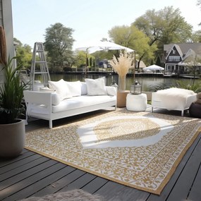 Външен килим в цвят жълта охра и кремаво 160x230 cm Gemini – Elle Decoration