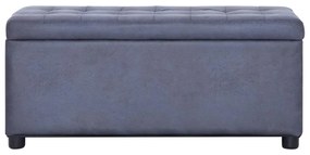 281376 vidaXL 281376  Storage Ottoman 87,5 cm Grey Faux Suede Leather