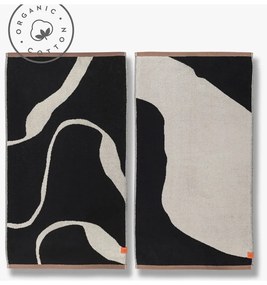 Черно-бели кърпи в комплект от 2 бр. от органичен памук 50x90 cm Nova Arte - Mette Ditmer Denmark