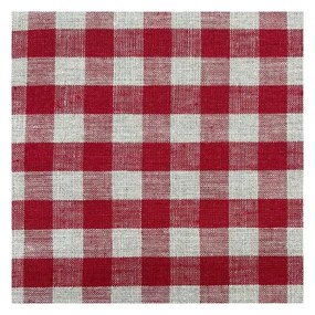 Червен ленен кръгъл килим за под елхата ø 125 cm Red Gingham – Linen Tales