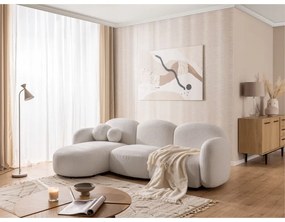 Кремав ъглов диван от прежда с примки от букле (ляв ъгъл) Orbit – Ropez