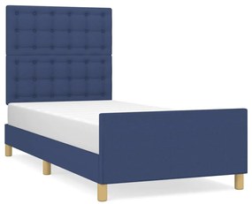 3125355 vidaXL Рамка за легло без матрак, Синьо, 90x200 см, плат