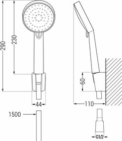 Mexen R-75 точков душ комплект, хром - 785755052-00