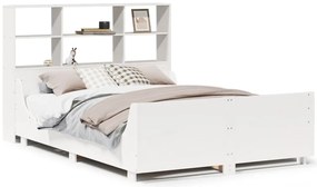 3323825 vidaXL Легло с етажерка за книги, без матрак, 120x190 см, дърво масив