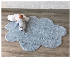 Светлосин ръчно изработен памучен детски килим подходящ за пране 110x170 cm Puffy Dream – Lorena Canals