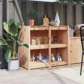 832353 vidaXL Кухненски шкаф за открито, 106x55x92 см, бор масив