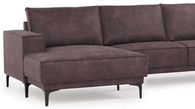 Тъмнокафяв ъглов диван от изкуствена кожа (ляв ъгъл) Copenhagen - Scandic