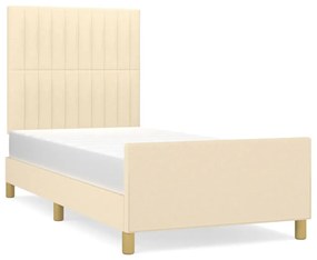3125176 vidaXL Рамка за легло без матрак, kремав, 80x200 см, плат