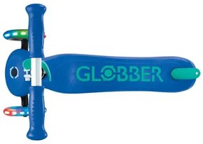 Детска тротинетка с 3 светещи колела GLOBBER PRIMO PLUS LIGHTS, синьо - зелена