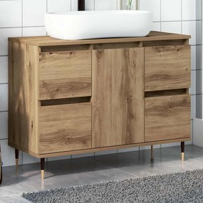 857233 vidaXL Шкаф за баня, дъб артизан, 80x33x60 см, инженерно дърво