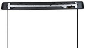 Japandi висяща лампа черна с кафяв текстилен абажур 2 светлини - Bida