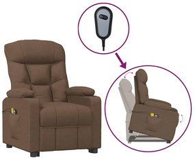 3093471 vidaXL Изправящ масажен стол, кафяв, текстил