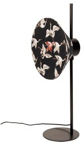 Черна настолна лампа с текстилен абажур (височина 71 cm) Jaylee – White Label