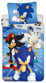 Синьо единично детско спално бельо от микрофибър 140x200 cm Sonic – Jerry Fabrics