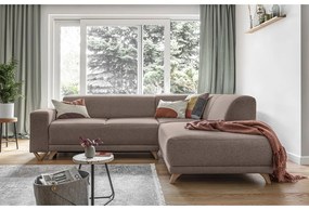 Кафяв разтегателен/с място за съхранение ъглов диван (десен ъгъл/L форма) Classy Sophie – Miuform