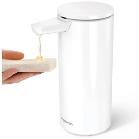 Бял автоматичен метален диспенсер за сапун 414 ml – simplehuman