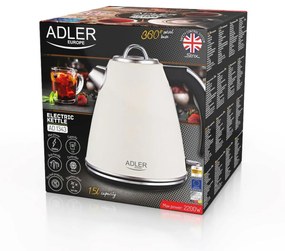 Чайник Adler AD 1343 creme Бежов Неръждаема стомана 2200 W 1850 W 1,5 L