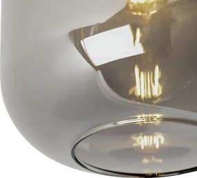 Дизайнерски таванна лампа черна & злато с опушено стъкло - Zuzanna