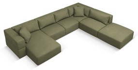 Светлозелен ъгъл U-образен диван, десен ъгъл Esther – Milo Casa